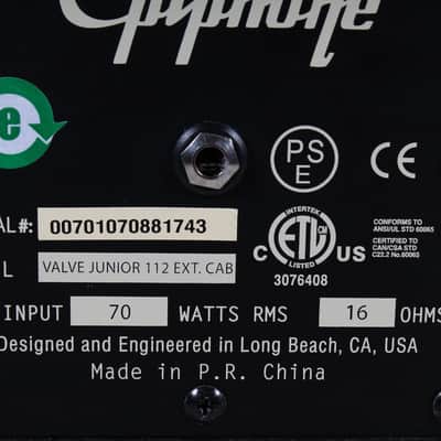 Epiphone Valve Junior Amplifier Head and 1x12 Cabinet Electric Guitar Tube Amp image 11