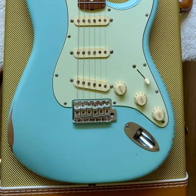 Fender CME Road Worn '60s Stratocaster Daphne Blue - Relic w/CS pickups and Case 7.67lbs image 15