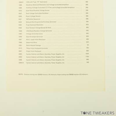 ARP 2500 2002 2003 2005 Modules Original Pricelist Tonus VINTAGE SYNTH DEALER