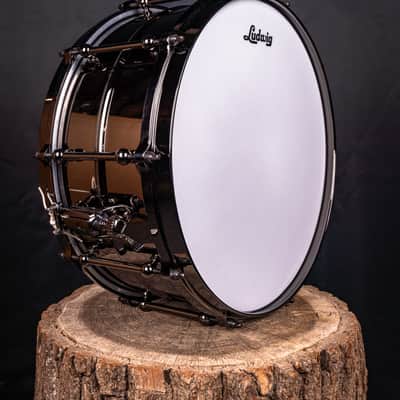 Ludwig LU6514 Universal Brass 6.5x14" Snare Drum with Die-Cast Hoops 2022 - Present - Black Nickel over Brass with Black Nickel Hardware image 2