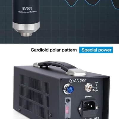 Alctron BV563  Multi-pattern, Multi-capsule tube Condenser Microphone, case, shockmount, transformer output image 5