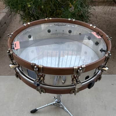 A&F Drum Co. Special Edition NOB Snare Drum 15x3.5” with Walnut Hoops image 6