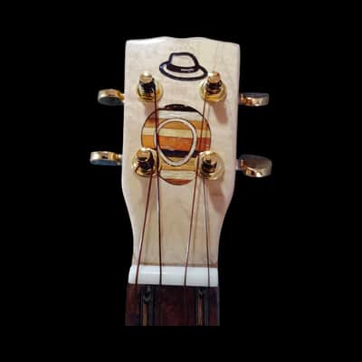 Solid Koa Pineapple with Flame Maple Top Tenor Ukulele with Hardwood Inlays SCJ-JH#135 image 5