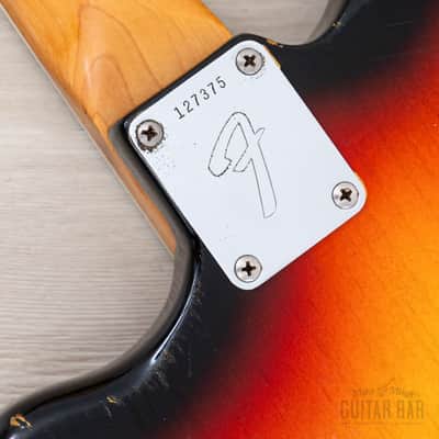 1966 Fender Jaguar Vintage Offset Guitar Sunburst w/ Big Neck, Case image 15