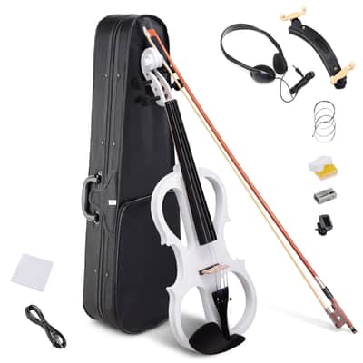 Cxxss 4/4 Violin Electric Violin(right hand)white-US image 1