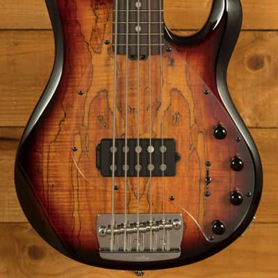 Sterling RAY35SM StingRay 5 Bass - Spalted 3-Tone Sunburst image 1