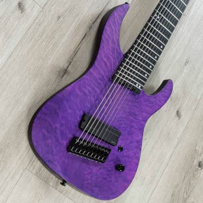 Legator N9F Ninja Multi-Scale 9-String Guitar, Figured Maple Top, Purple image 2