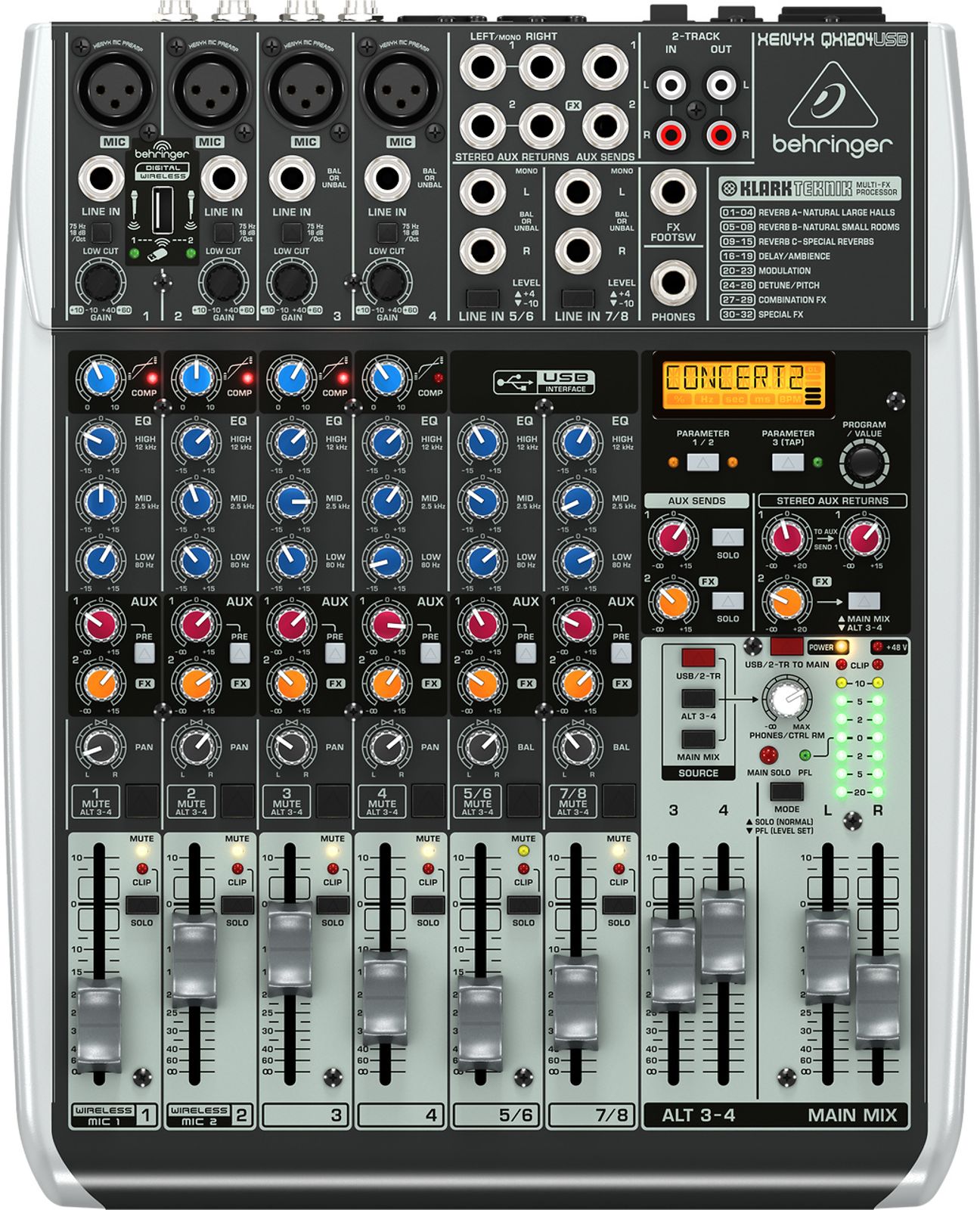 Behringer Xenyx QX1204USB 12-Input Mixer with USB Interface and