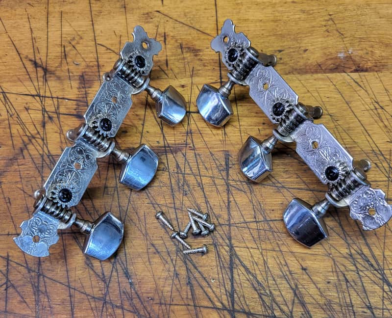 Vintage RARE 1970's 3x3 Open Back Fancy Guitar Tuners Japan Luthier Parts #5 image 1