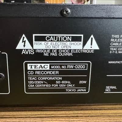 TEAC RW-D200 Dual CD Recorder Player CD-R CD-RW Tested Serviced No Remote image 9