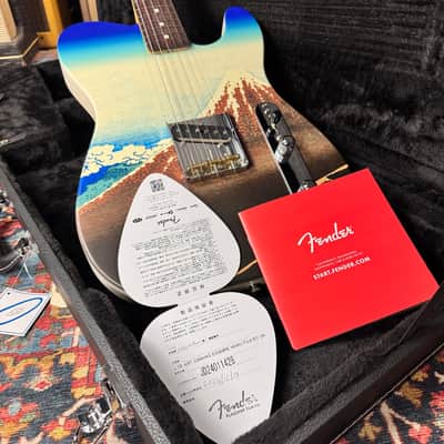 2024 Fender Japan Art Canvas Esquire by Katsushika Hokusai  Mint w/ Case & Hangtags image 2