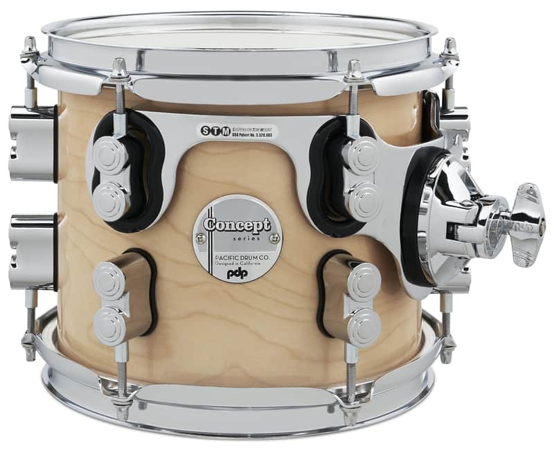 PDP Concept Maple 7x8 Suspended Tom Natural Lacquer with Chrome Hardware (LP2566-BNN) image 1