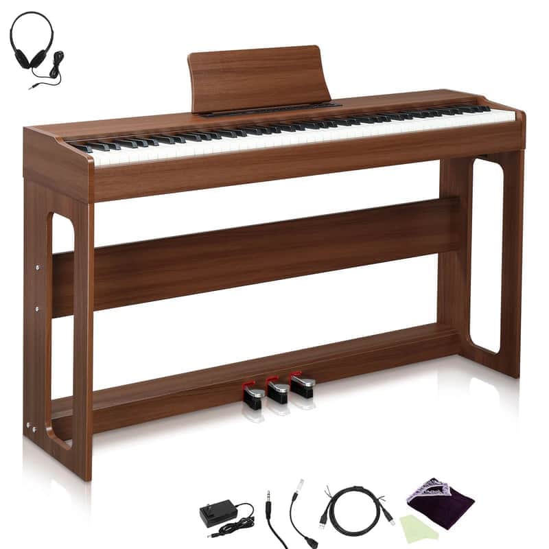 88 Keys Digital Piano Full Weighted Keyboards With Headphone,3 Pedals,Stand
