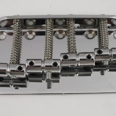 Chrome 4 String Bass Guitar Bridge for Precision & Jazz Bass style bass guitars image 2