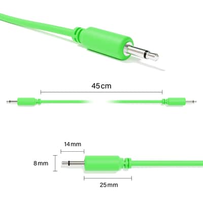 ExcelValley [Green | 180 cm - 70.87"] 5-Pack - Mono Modular Patch Cables Eurorack Synthesizer image 2