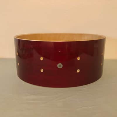 DW Design Series 14x5.5 Snare Drum Shell, 10 Ply Maple, Cherry Stain, Workshop image 2