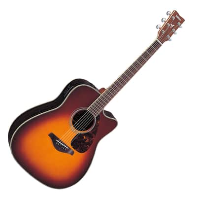 Yamaha FGX730SC-BS Solid Top Cutaway Acoustic/Electric Guitar Brown Sunburst