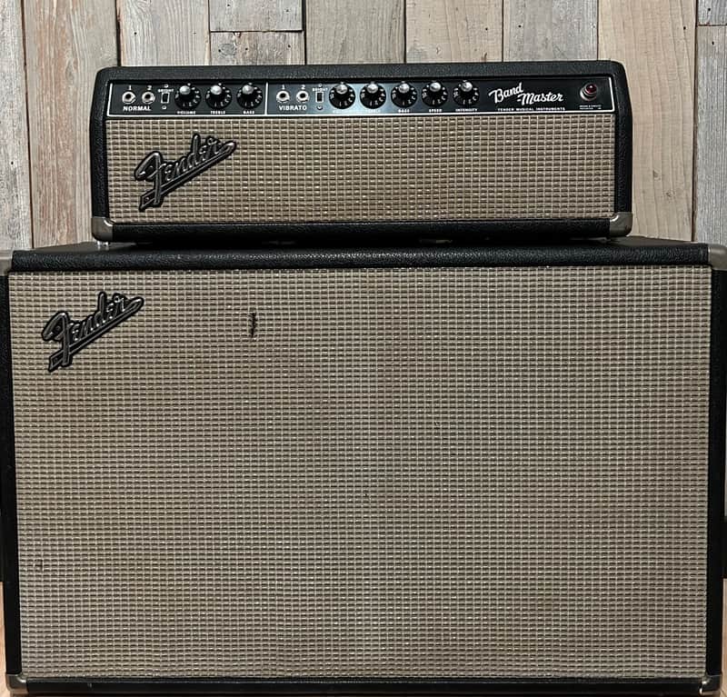 1966 Fender Bandmaster 40-Watt 2-Channel 2x12" Piggyback Guitar Amp , Clean as can be! image 1
