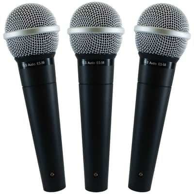 GLS Audio 3 Pack ES-58 ES58 Professional Microphones- Mic w/ free clips P#37-205x3 image 1