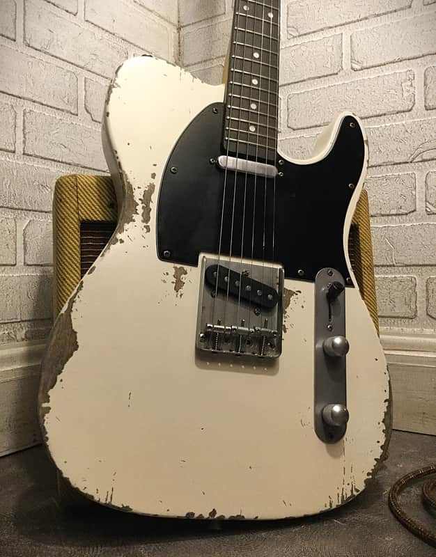 USA Relic Tele Style Electric Guitar Road Worn White by Nate's Relic Guitars image 1