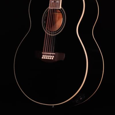 Ibanez AJ7012M1E Artwood Jumbo 12-String A/E Acoustic Guitar, Black image 2