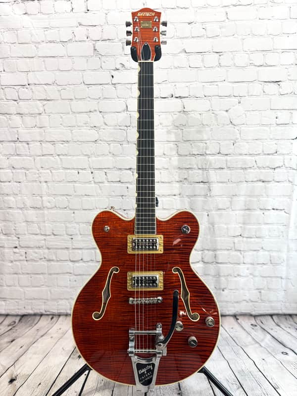 Gretsch G6609TFM Players Edition Broadkaster with Flame Maple TopBourbon Stain 2023 image 1