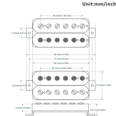 High Output Guitar Pickup Zebra Neck and Bridge Humbucker Pickups Set image 2