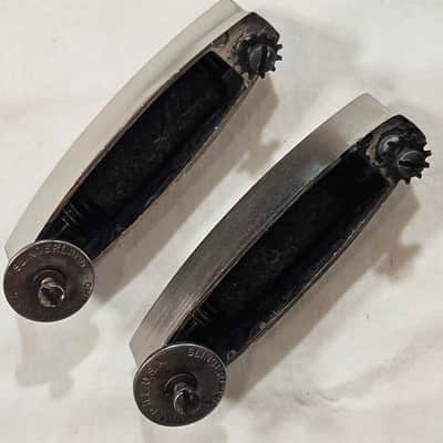Vintage 1935-48 Slingerland Radio King Bass Drum Streamline Lug Set (20) Nickel NOB 3" Chicago USA image 9