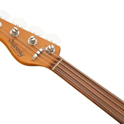 Sadowsky MetroExpress 21-Fret Vintage J/J Bass, Morado Fingerboard, Fretless, Lefthand, 4-String - Solid Black High Polish image 7
