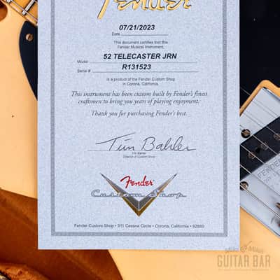 2023 Fender Custom Shop B2 1952 Telecaster Journeyman Relic Aged Nocaster Blonde Flash Coat w/ Case, CoA image 13