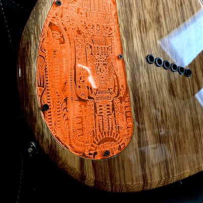Forbidden Engravings Kiesel Cavity Cover Backplate - Giger FLOURESCENT ORANGE Edition Bild 1