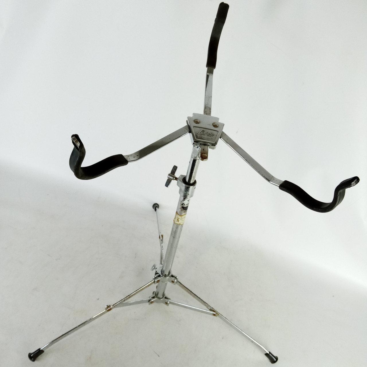 Ludwig Snare Drum Stand#1355 Atlas Basket Rockers Black/White Tripod Vintage 60s — main photograph
