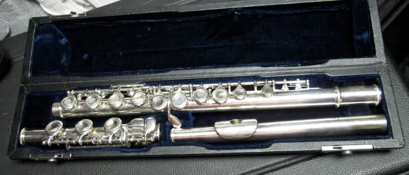 MOZ B Foot Open Hole Flute and Case - Great Playing & Looking Shape image 1
