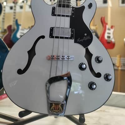 Hagstrom Viking Bass VIKB Simi-Hollow ArchTop  2022 White Gloss image 14