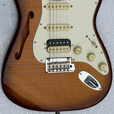 Fender Rarities Flame Maple Top Stratocaster HSS Thinline 2019 - Violin Burst image 2