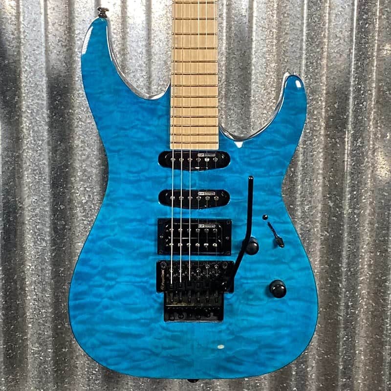 ESP LTD MH-203QM See Thru Blue Quilt Top Guitar MH203QMSTB #0106 Used image 1