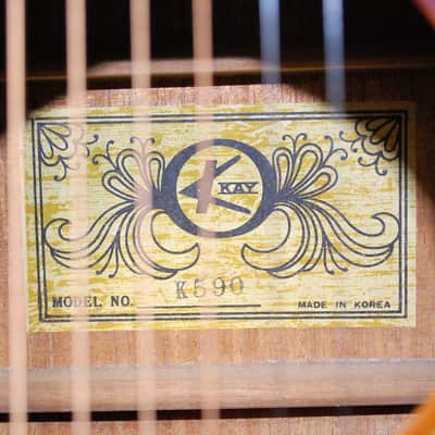 1977 Kay K-590 Deluxe Western Hummingbird Jumbo Sunburst Pro Setup Original Case image 10