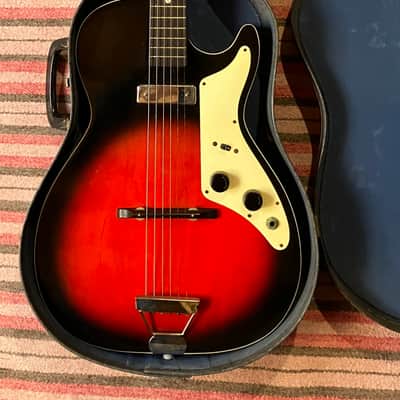 1960's Harmony Holiday H-45 Stratotone Guitar w/Original Case image 18