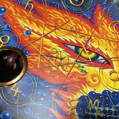 Evans Danny Carey / TOOL 22” Fear Inoculum “Flame” Bass Drum Head w/Gold Mic Port image 3