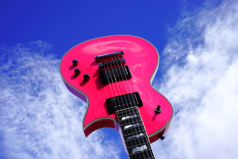 ESP CUSTOM SHOP Eclipse CTM - Ebony- Neon Pink 6-String Electric Guitar w/ Case image 1
