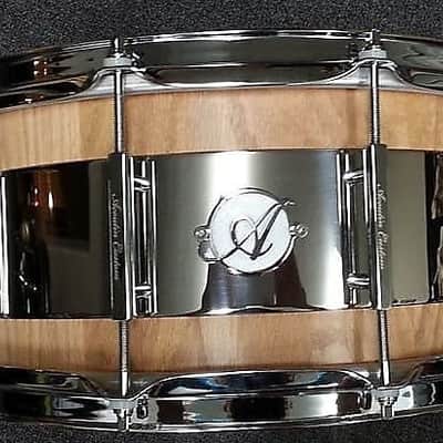 Acoutin 6.5x14" Custom Stave Red Oak/Steel Hybrid Snare Drum image 1
