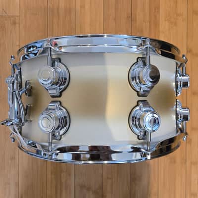 Snares - C&C Drum Co. 7x14 12th & Vine Maple/Poplar "LA Camco" Snare Drum (Antique White/Gold Duco) image 3