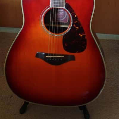 Yamaha FG730S Dreadnought Solid Sitka Top / Rosewood Acoustic Guitar 2008 Cherry Burst image 7