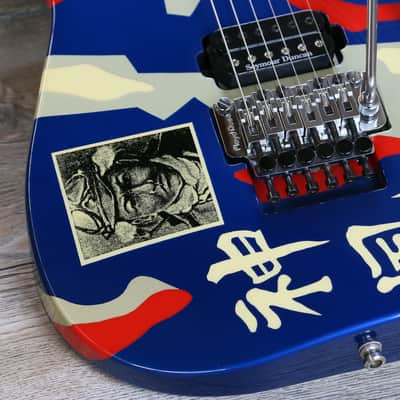 Vintage Signed Twice! ESP Kamikaze II George Lynch Signature 1988 Blue Camo + OHSC image 9