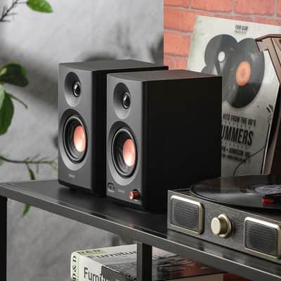 Edifier MR3 Powered Studio Monitor Speakers, Hi-Res Audio Certified Bluetooth V5.4 Active Bookshelf Speakers, 2.0 Computer Speaker with Headphone Output RCA AUX Balanced TRS Input - Black (Pair) image 7