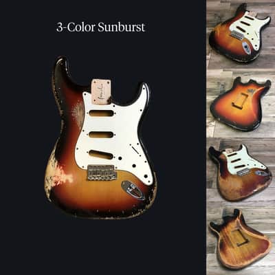 Made to Order - FRANCHIN Mercury guitar body Relic Aged 100% Nitro Lacquer (Sunburst/ Black/ White/ Blue/ Green/ Yellow/ Red/ Pink/ Burgundy/ Purple/ Gold/ Silver, etc.) Basswood Poplar Stratocaster-Strat-S-Style Made in Italy image 2