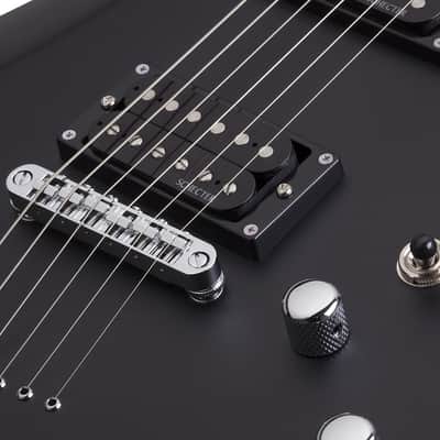Schecter C-6 Deluxe Left-Handed Electric Guitar - Satin Black (433) image 5
