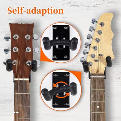Guitar Wall Hanger Mount 5 Pack Guitar Hangers for Wall Black Guitar Hook Holder for Acoustic Electric Bass Guitar and More image 6