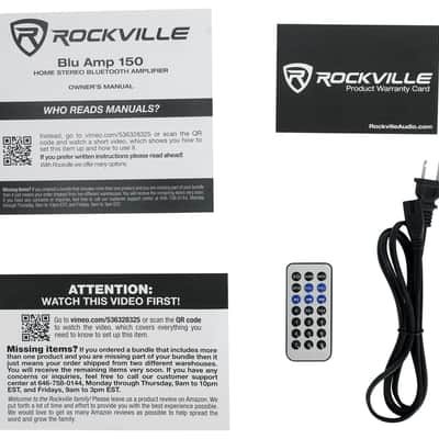 Rockville Home Stereo Bluetooth Amplifier Receiver+(2) Dark Wood Tower Speakers image 22