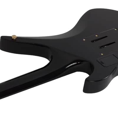 Schecter Synyster Custom-S Electric Guitar - Gloss Black with Gold Pinstripes (1742) image 7